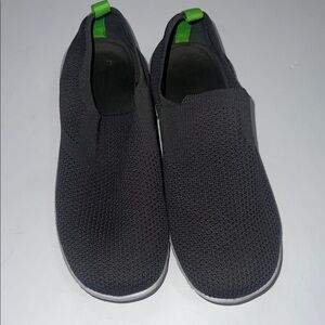 Kids Black and Green Slip-On Shoes
